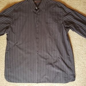 Perry Ellis black pinstriped dress shirt